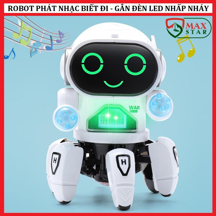 Robot đồ chơi thông minh phát nhạc nhảy múa gắn đèn led nhấp nháy vui nhộn trẻ em Đồ chơi robot