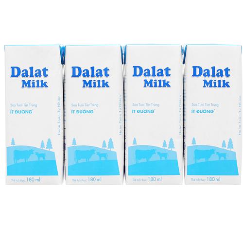 [Chỉ giao HCM] Sữa tươi tiệt trùng Dalat ít đường 4x180ml-3499568