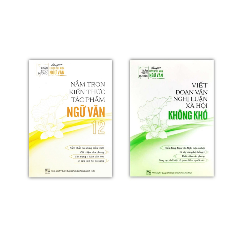 Sách - Combo 2 cuốn Nắm trọn kiến thức tác phẩm ngữ văn 12 + viết đoạn văn nghị luận xã hội không khó
