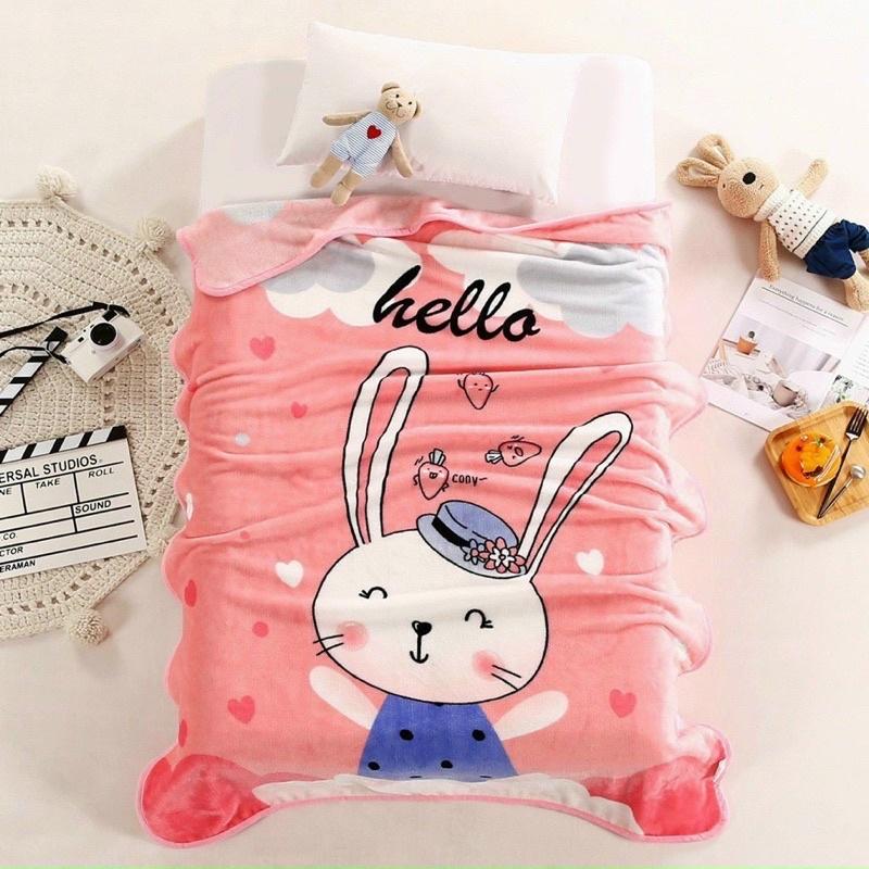 Chăn nhung tuyết cho bé đi học kích thước 1mx1m4, chăn cho bé sơ sinh đến 10 tuổi chất nhung tuyết mềm mịn mát