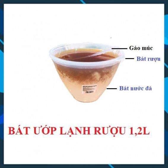 BÁT ƯỚP ĐÁ LẠNH ĐỰNG RƯỢU TIỆN DỤNG 1.2L KÈM MUỖNG MÚC RƯỢU TẶNG KÈM