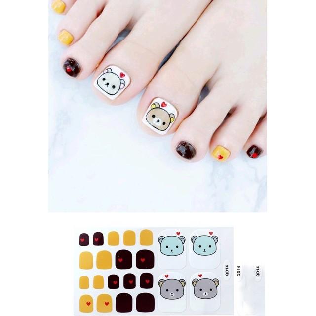 Set dán móng chân nails dán nghệ thuật nhiều màu - có ngay bộ móng đẹp trong 5 phút
