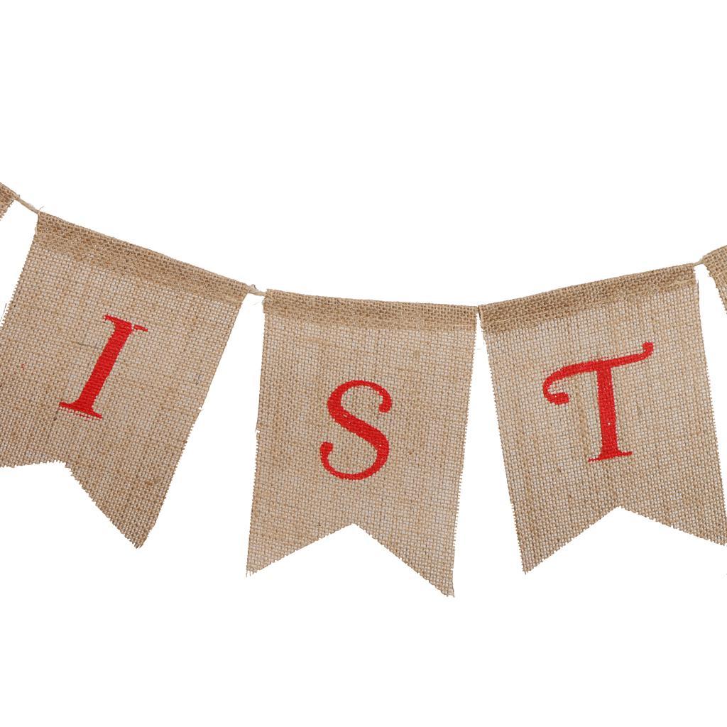 Burlap Bunting Xmas Banner Merry