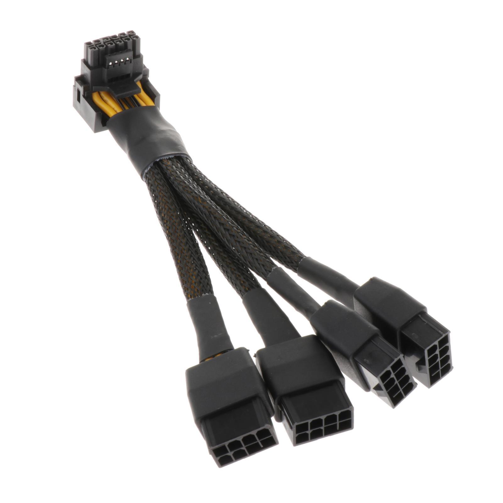 Pci-E 5.0 Extension Cables extenders 4x8 Pin to 16Pin Game for Graphics Card