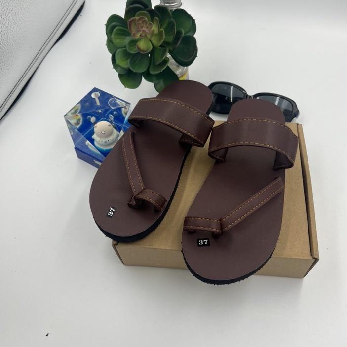 Dép xỏ ngón chéo nam nữ màu nâu ( sandal đồng nai )