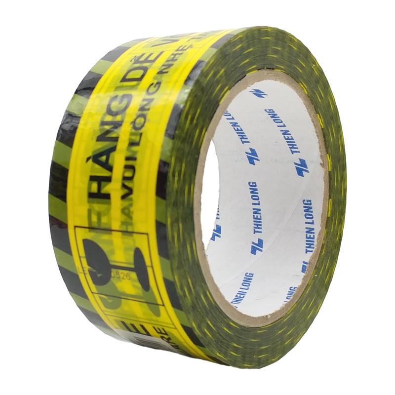 Băng Keo Hàng Dễ Vỡ - Fragile Handle With Care 80 m - Thiên Long BKD-002 - Màu Vàng