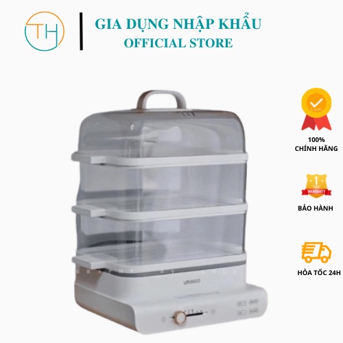 Nồi Hấp Thực Phẩm Uringo 3 Tầng Dung Tích 18L Siêu Tiện Lợi