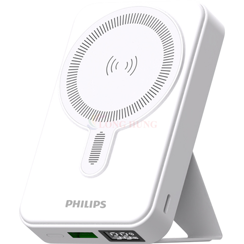 Sạc dự phòng có chân đế từ tính không dây Philips 15W PD 10000mAh DLP9859 - Hàng chính hãng