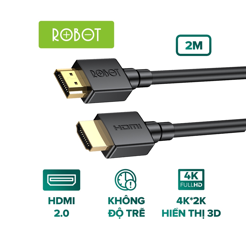 Cáp Kết Nối Cổng HDMI ROBOT RFH02/RFH03 Hỗ Trợ Độ Phân Giải 4K Chiều Dài 2M/3M - Hàng chính hãng