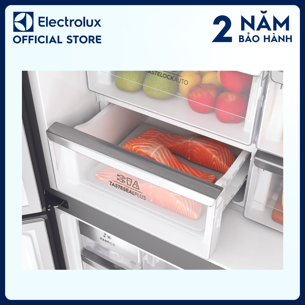 Tủ lạnh 4 cánh Electrolux 562L UltimateTaste 700 - Đen nhám, Ngăn đông mềm cao cấp, Lấy nước ngoài tiện lợi [Hàng chính hãng]