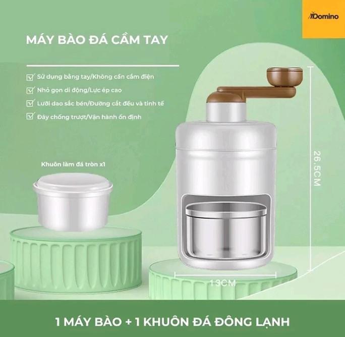 [KoSuyTu] Bào Đá, Xay Đá Tuyết Mini Đa Năng Cho Gia Đình - Quay Bằng Tay, KT 13 x 25 CM