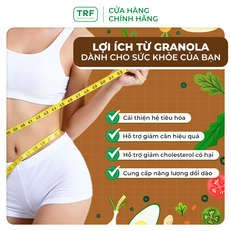 Hình ảnh Ngũ cốc Granola Giảm Cân Healthy Ăn kiêng The Rich Foods Socola 250g