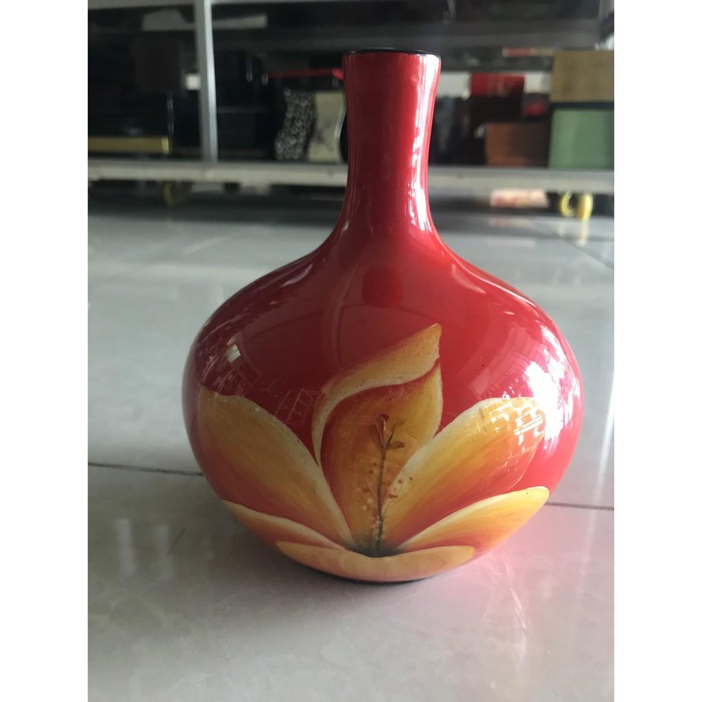 Bình hoa lùn cỏ nhỏ sơn mài cao cấp