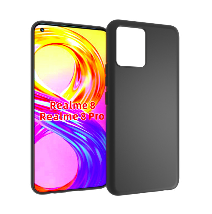 Ốp lưng silicon dẻo màu đen cho Realme 8/ 8 Pro - Hàng nhập khẩu