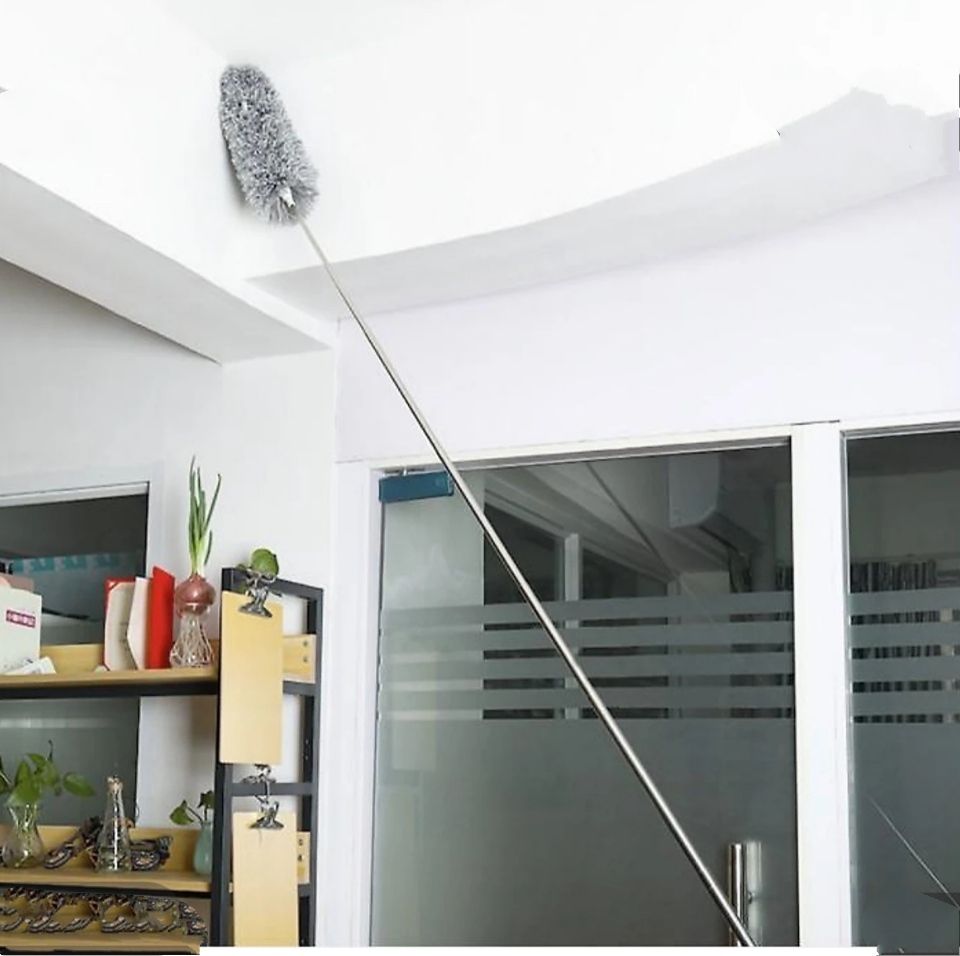 Chổi Quét Trần Nhà, Chổi Phất Trần Có Cán Điều Chỉnh Độ Dài Quét Mạng Nhện, Lau Chùi Bụi Bẩn Trên Cao Tiện Dụng