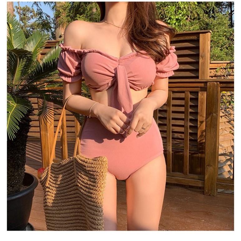 (M3) BIKINI UZZLANG HÀN QUỐC 2021 2 MẢNH CẠP CAO NƠ NGỰC