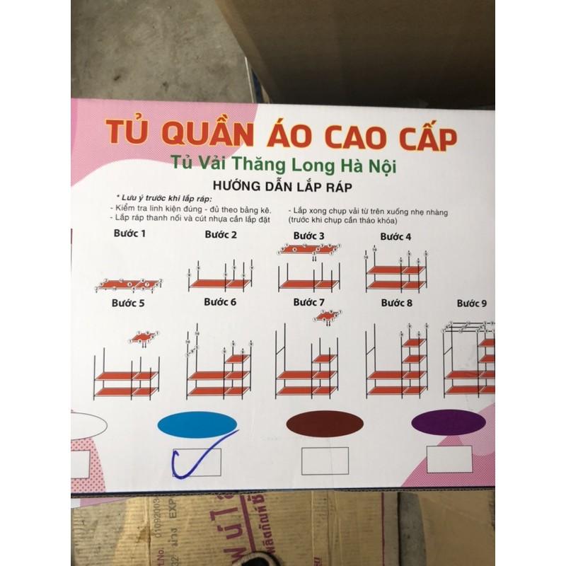 Tủ vải đựng quần áo 2 buồng 6 ngăn