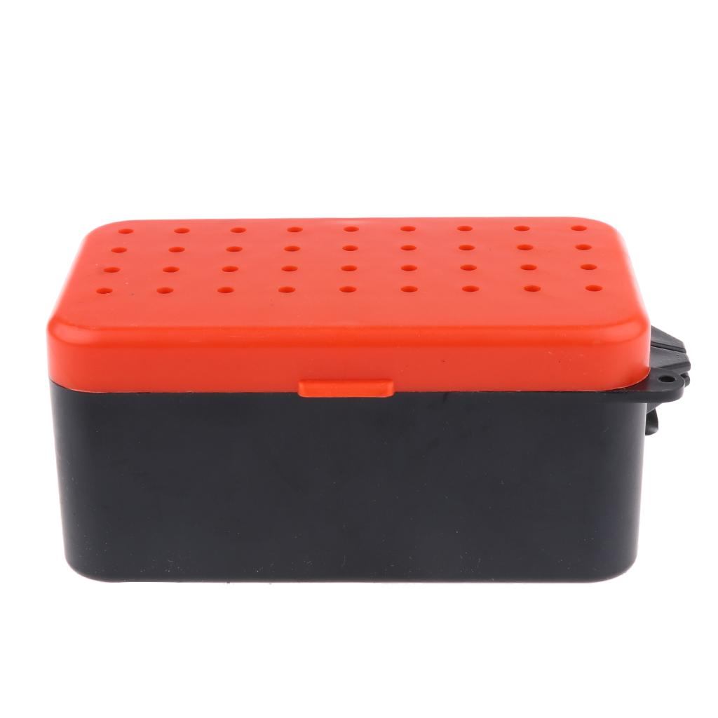Plastic Live Earthworm Fishing Tackle Box Bait Lure Container Storage Case L