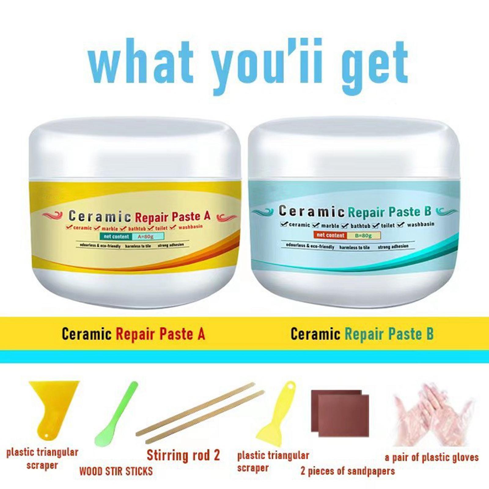 2x Ceramic Repair Paste Tile Gaps Filler Fix Hole Scratch Tile Repair Agent