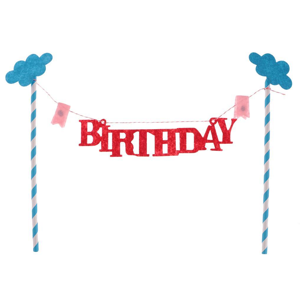10 Pieces HAPPY BIRTHDAY Cloud Cake Topper Cake Banner Cake Centerpieces
