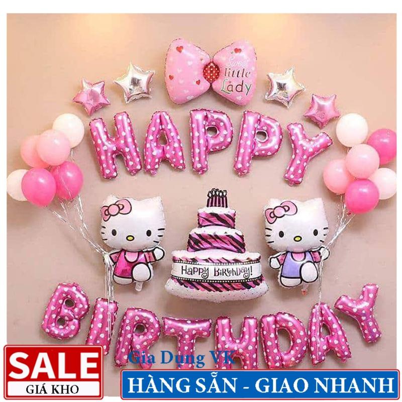 Combo Trang Trí Sinh Nhật Bóng Happy Birthday Kèm Nhiều Phụ Kiện Khác - Tặng Bơm Tay