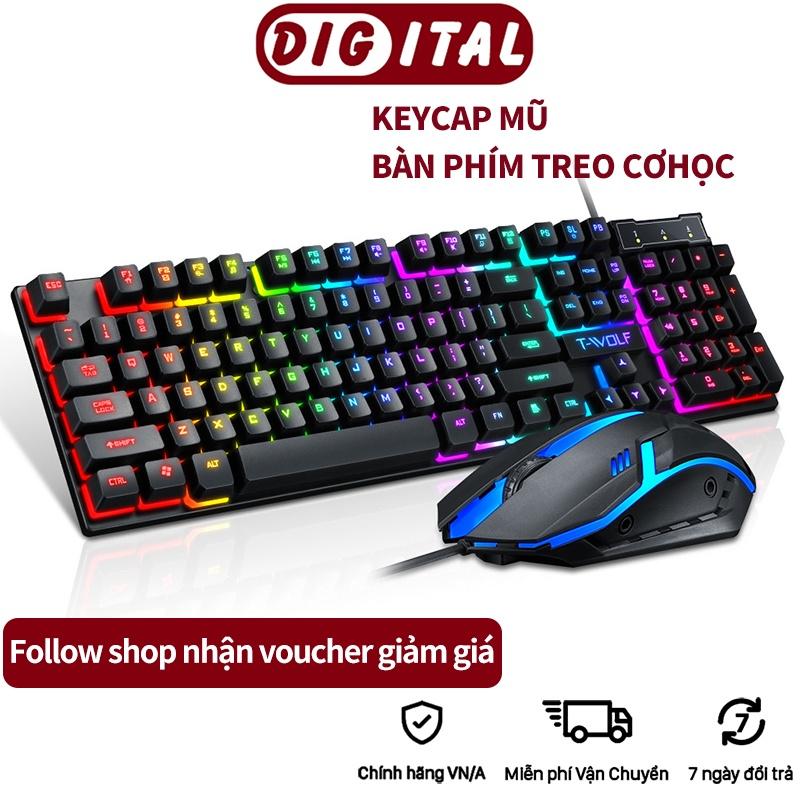 Bộ Bàn Phím Kèm Chuột Gaming TF200 Có Dây, Phong Cách Hiện Đại, Ấn Tượng LED Nhiều Màu - BH 3 Tháng