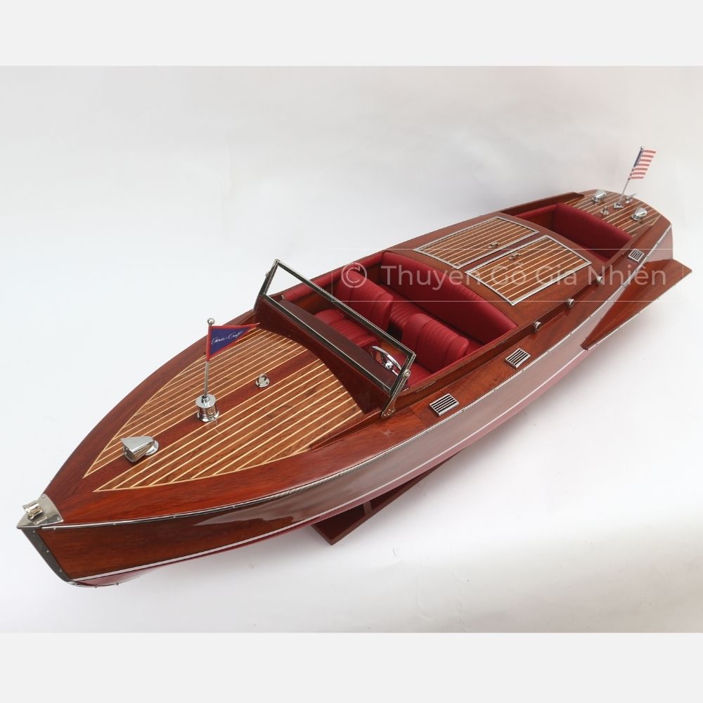 Mô Hình Thuyền Gỗ Phong Thủy Dạng Thuyền Đua Tốc Độ CHRIS CRAFT RUNABOUT Chính Hãng Hàng Xuất Khẩu Chất Lượng Cao