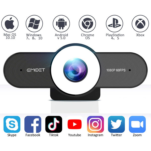 Bộ họp trực tuyến Micro kèm loa eMeet OfficeCore M0 kết hợp Webcam eMeet C970L full HD1080p - Hàng chính hãng