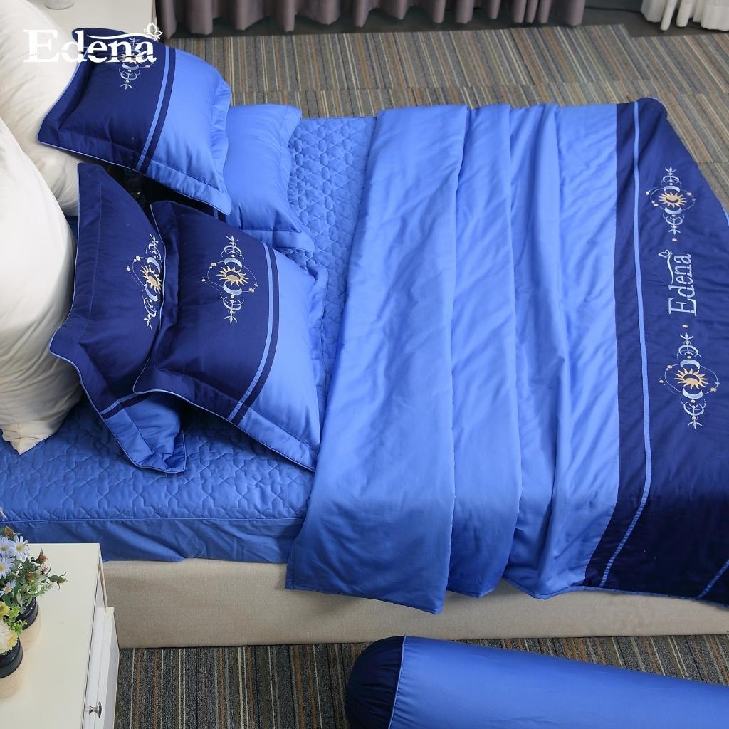 Bộ chăn ga Edena Basic Solid - Cotton 100% 5 món thoáng mát