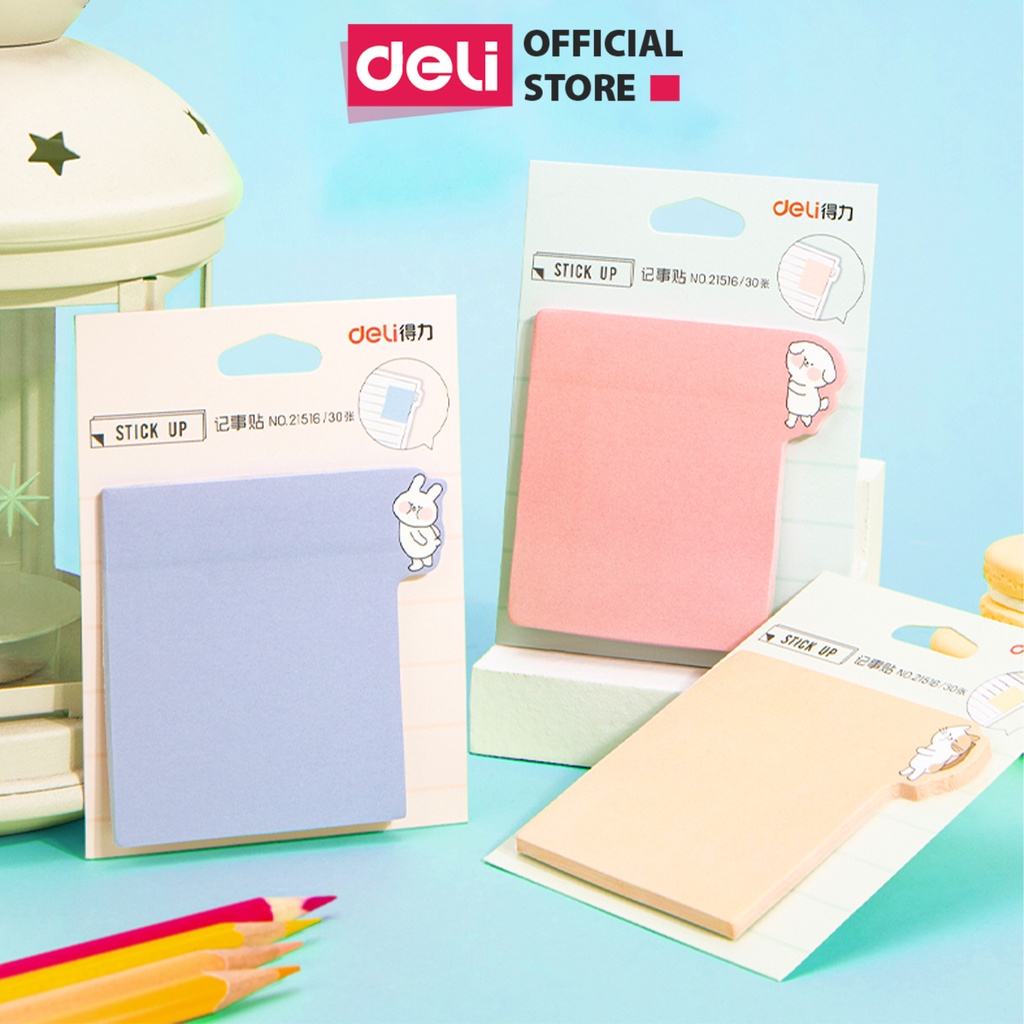 Giấy nhớ giấy nhắn hình hoa quả 73mm x 60mm Deli - Giấy note ghi chú - 1 tệp - 25601