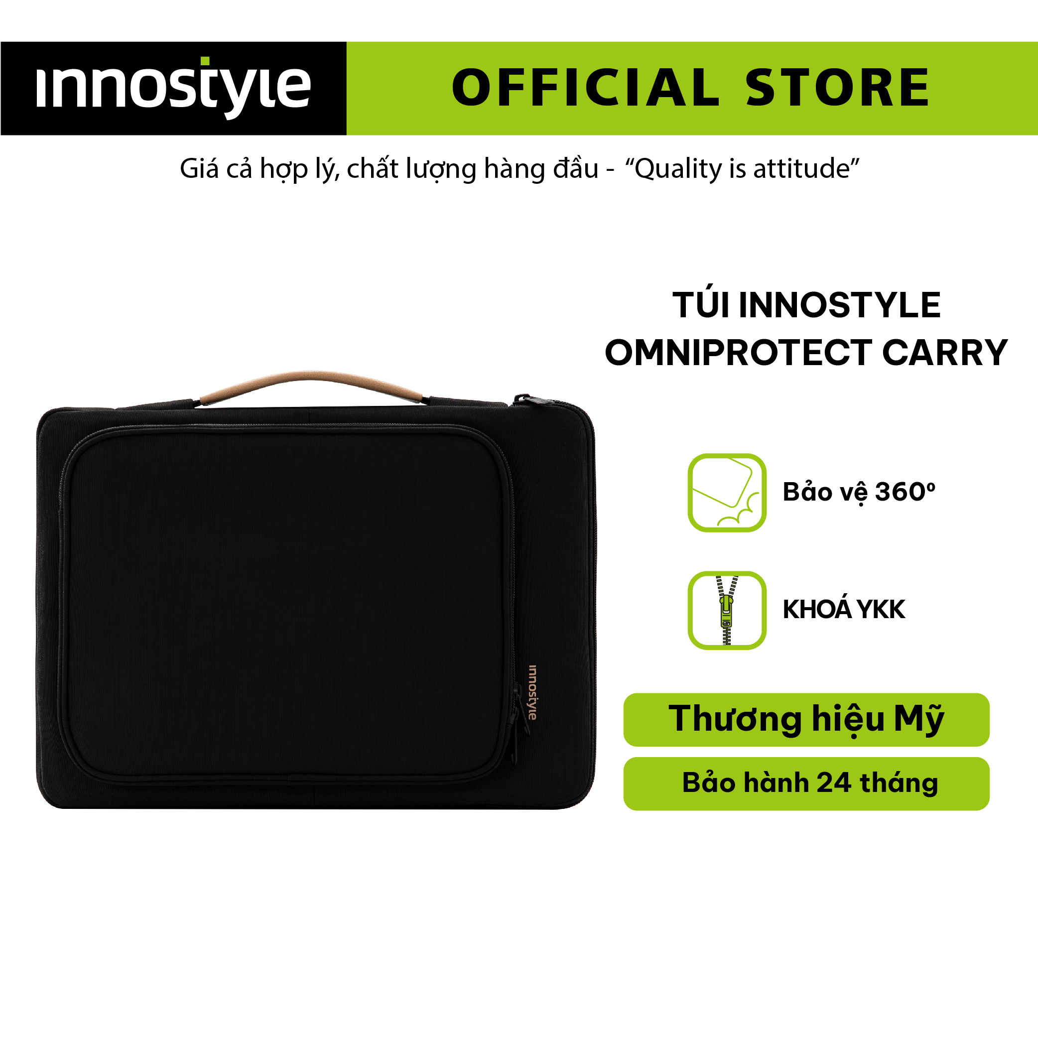 Túi xách chống sốc Innostyle Omniprotect Carry cho Macbook, Laptop - Hàng chính hãng