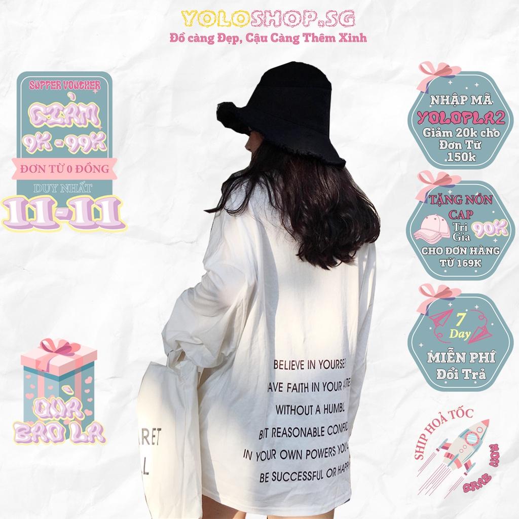 Áo thun dài tay BELIEVE phông Unisex nam nữ tee oversize form rộng pull Ulzzang Streetwear Hàn Quốc vải mềm