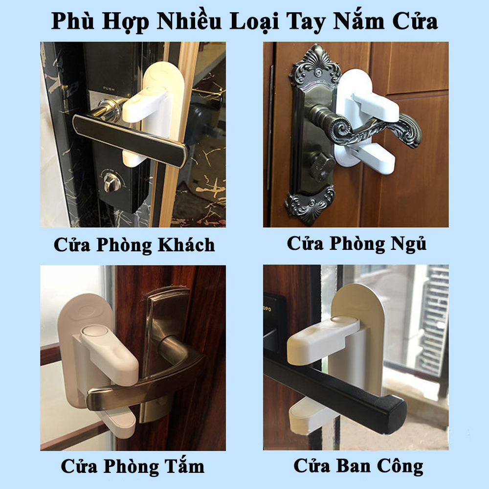 Dụng Cụ Khóa Cố Định Tay Nắm Cửa KUNBE Không Cần Khoan, An Toàn Chống Trộm Bảo Vệ Bé