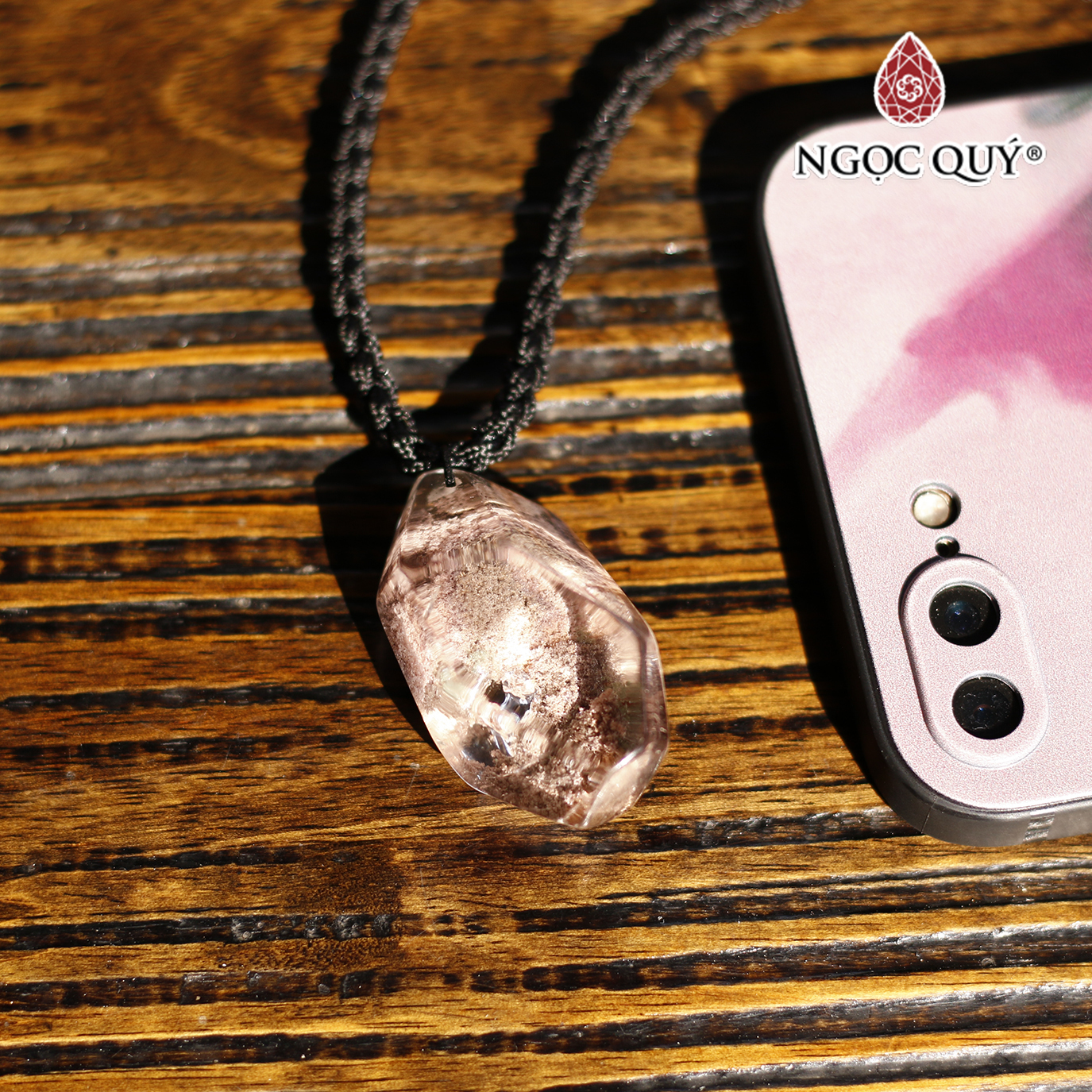 Mặt dây chuyền đá thạch anh ưu linh rêu mệnh hỏa, mộc - Ngọc Quý Gemstones