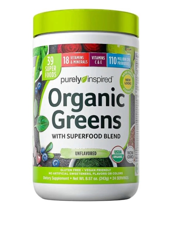 Bột Rau Xanh Hữu Cơ Purely Inspired Organic Greens - Cung Cấp Chất Xơ, Chống Oxy Hóa - Hàng Chính Hãng USA