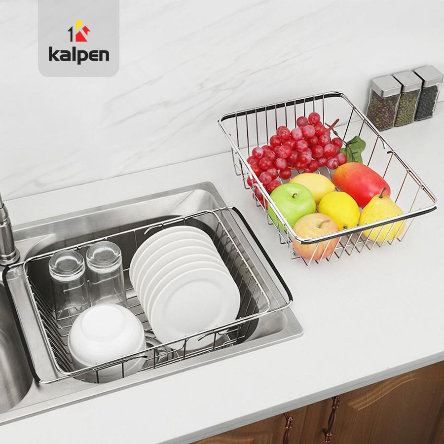 Rổ Gác Bồn INOX 304 Cao Cấp Có Thể Co Rút Điều Chỉnh Độ Dài Thông MinhKBRK33 Hàng Chính Hãng KALPEN-GIA DỤNG ĐỨC