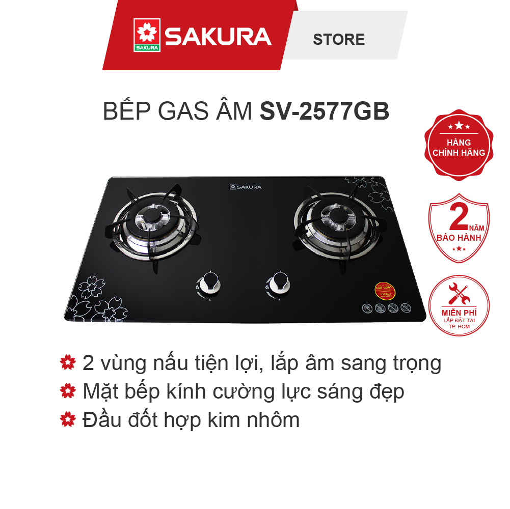 Bếp Gas Âm SAKURA SV-2577GB - Hàng Chính Hãng