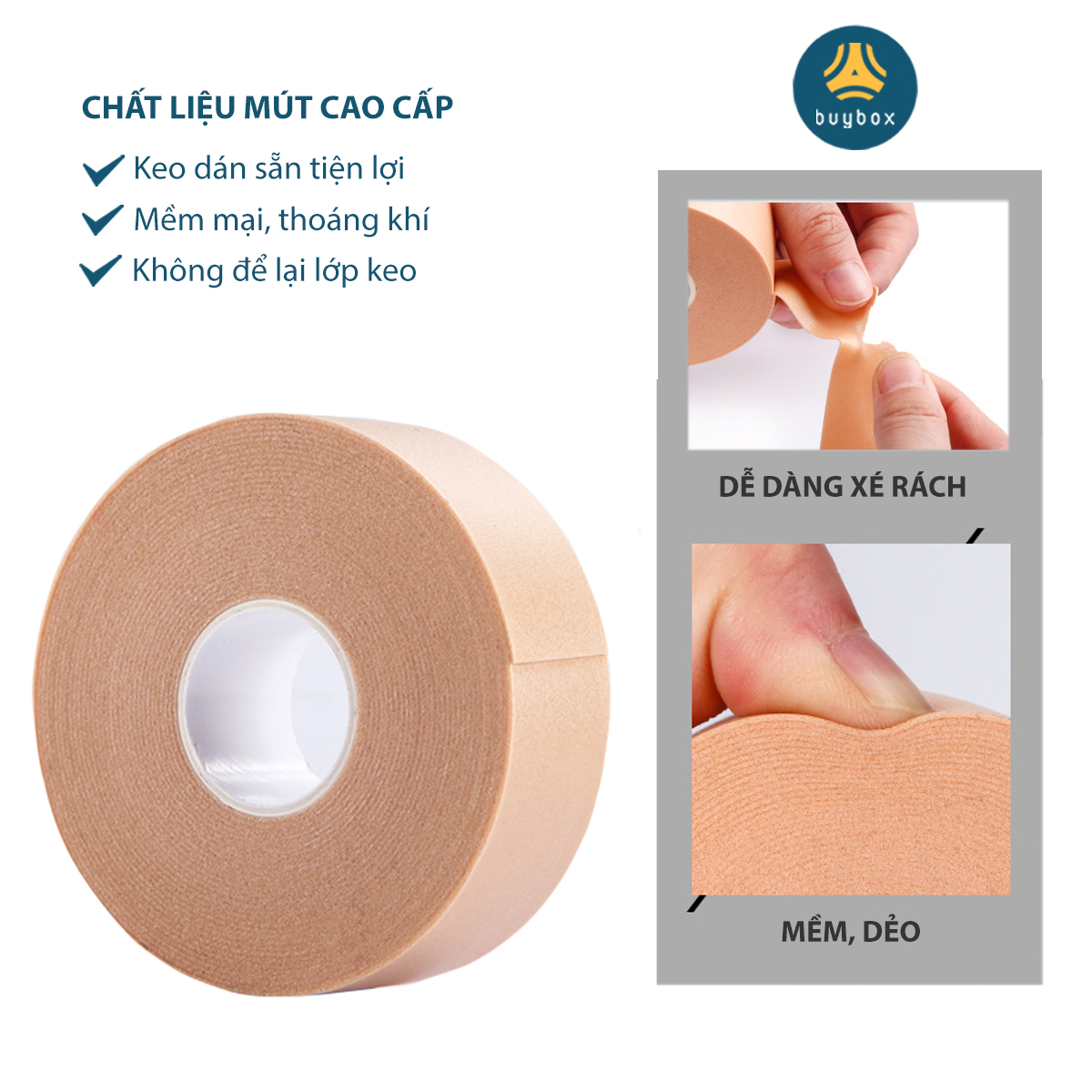 Cuộn băng keo dài 5 mét dán gót chân chống đau chân, trầy gót khi mang giày - Buybox - BBPK248