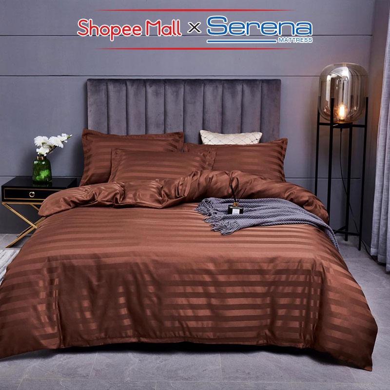 Ga Giường Cao Cấp 5 Món Cotton 3F SERENA Chính Hãng Set Chăn Ra Drap Grap Ga Gối Nệm Đệm Đẹp Trần Bông Cao Cấp Full