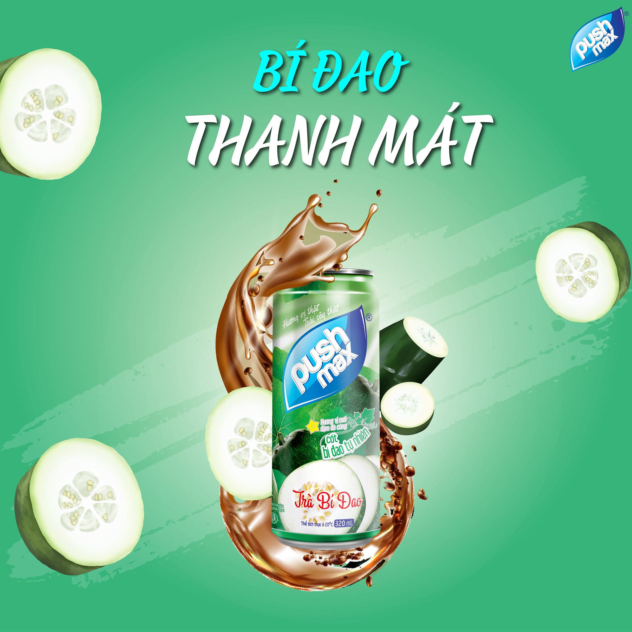 Lốc 6 Lon Nước Trái Cây Trà Bí Đao Pushmax