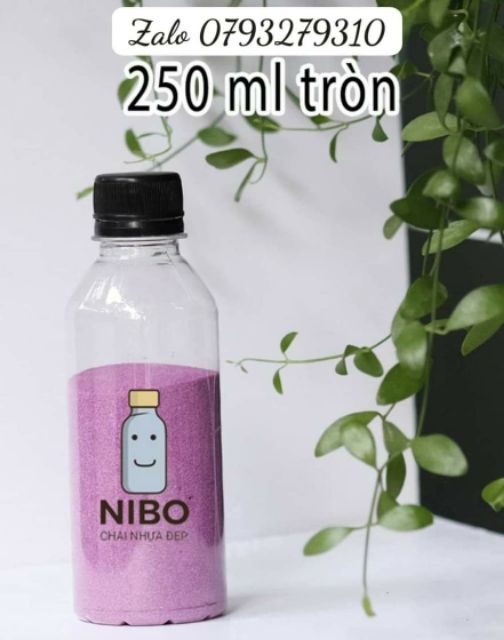 10 chai nhựa tròn 250ml nắp đen