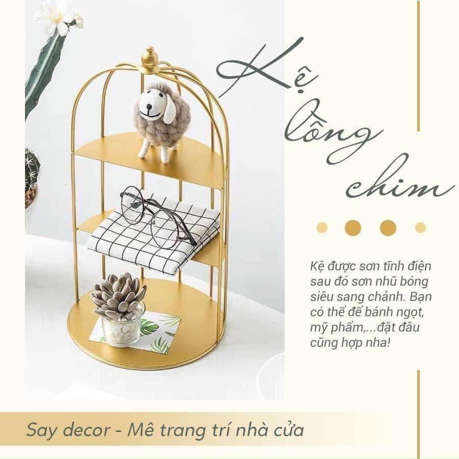 KỆ ĐỰNG MỸ PHẨM LỒNG CHIM SANG CHẢNH