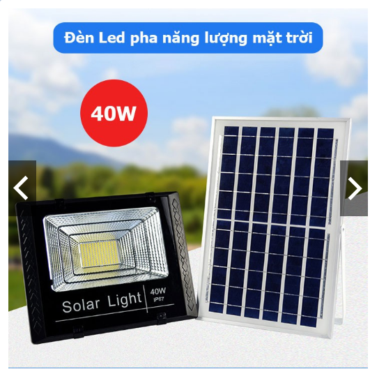 Đèn PHA LED năng lượng mặt trời, 60W tấm pin ròi, dây 5m, cảm biến ánh sáng, điều khiển từ xa, sáng trắng