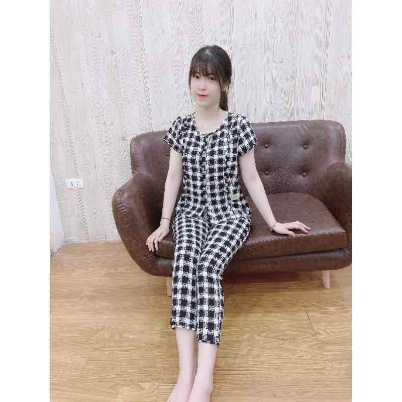 Set đồ bộ kẻ sang đẹp không nhăn nhàu