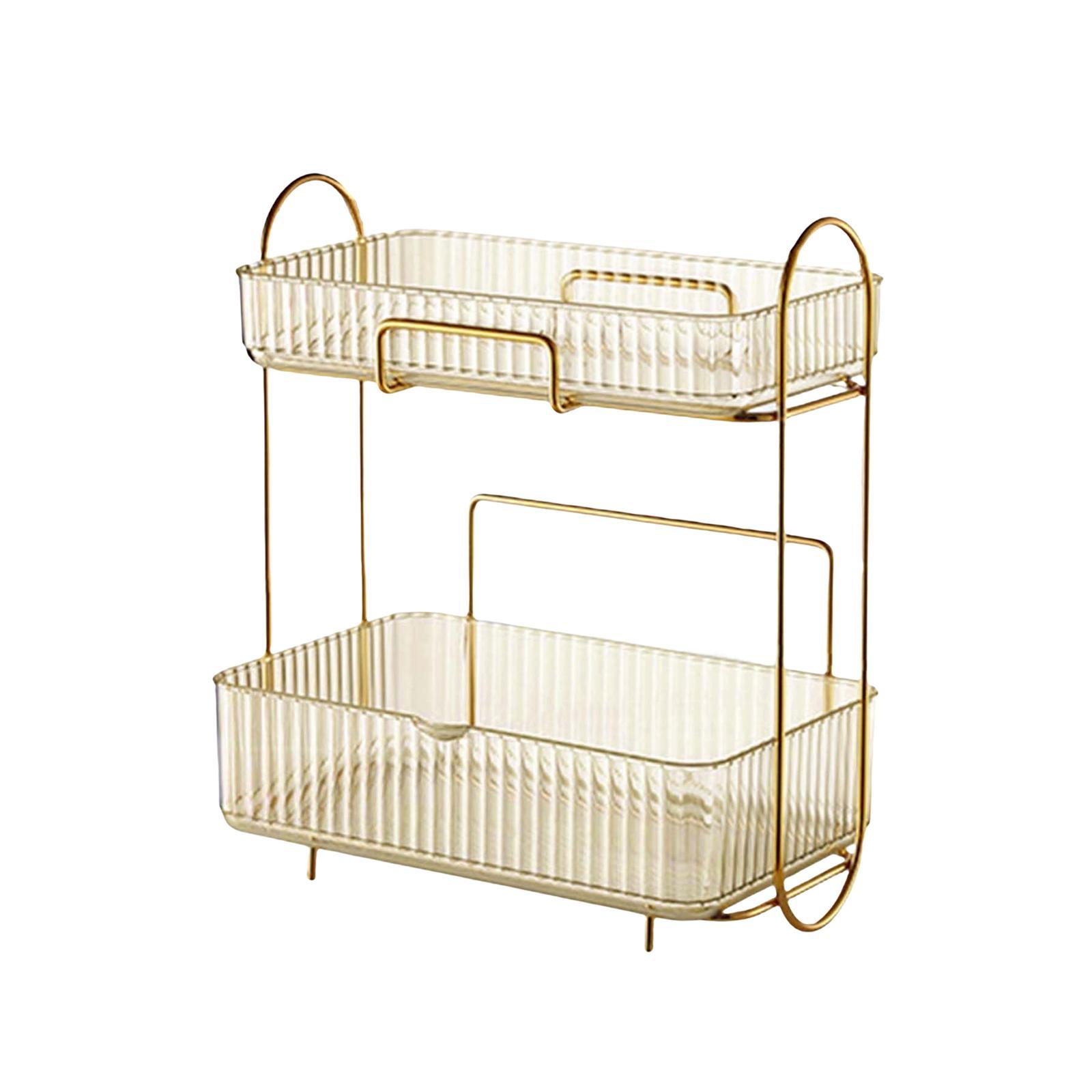 2 Tier Makeup Cosmetic Organizer Multifunctional for Bedroom Desk Countertop