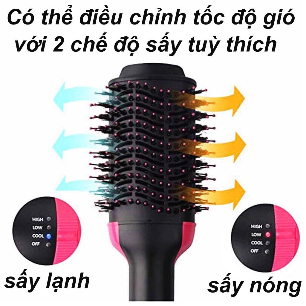 Lược tròn tạo phồng tóc - sấy tóc cụp - tạo phồng tóc ONE STEP, Lược Uốn Cúp Sấy Tóc Đa Năng - Lược Tròn Xoay 360 độ