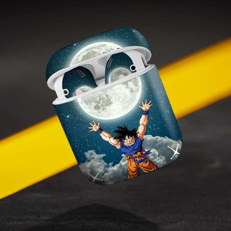 Miếng dán skin chống bẩn cho tai nghe AirPods in hình Songoku Dragon Ball - 7vnr015 (bản không dây 1 và 2)