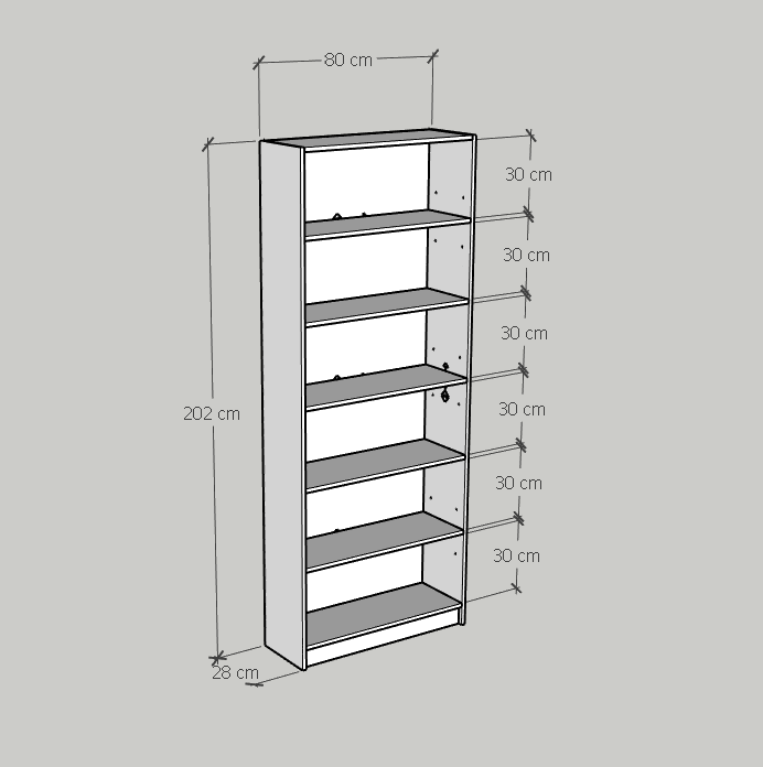 [Happy Home Furniture] CATY, kệ sách 6 tầng tích hợp đèn LED, 80cm x 28cm x 202cm (DxRxC), KSA_006_LED