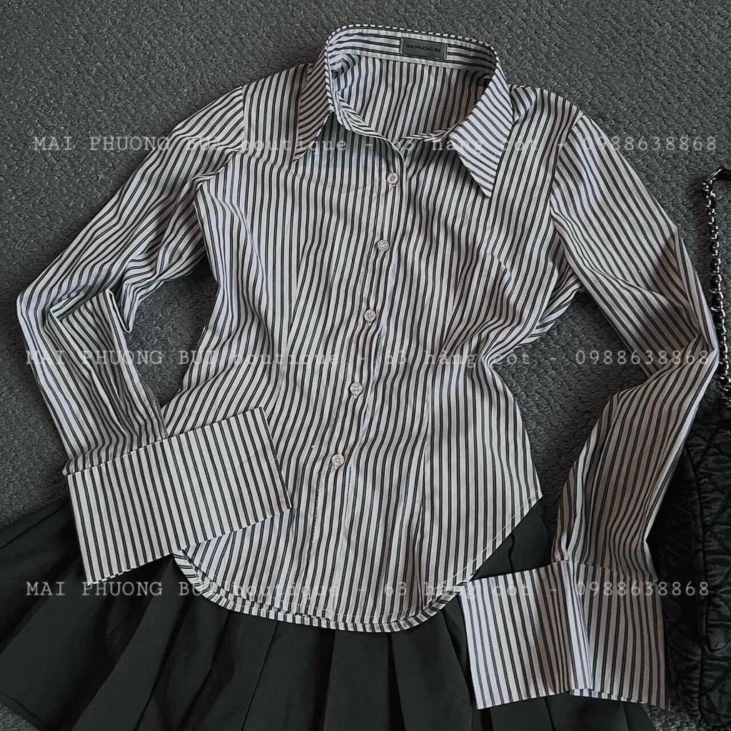 SET ĐI CHƠI, SET 2 MÓN ÁO SƠ MI KẺ TAY DÀI PHỐI CHÂN VÁY NGẮN DẬP LY CỰC XINH