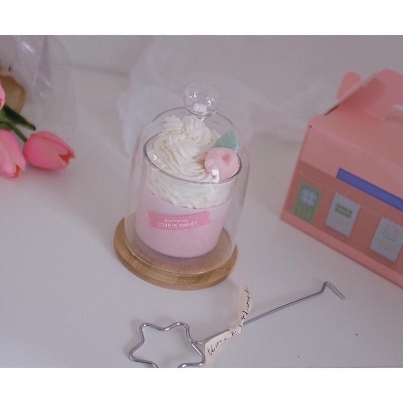 Nến Thơm Ly Kem Dâu Mix Cherry Cute, Quà Tặng - Dory Lab